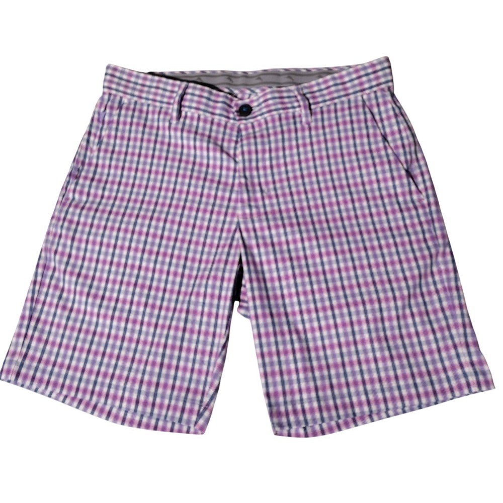 Tommy Bahama Boracay Plaid Shorts 30 (30x8) Purple Blue Check Performance Golf
